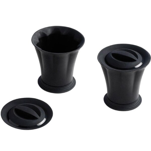 Mastrad of Paris Premium Silicone Set of 2 x 130ml Fluted Jelly Moulds in Black