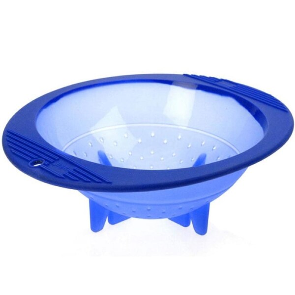 Mastrad Premium Silicone 4.5L Colander / Steam Basket in Blue