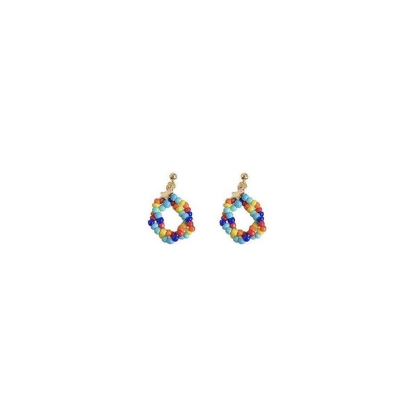 Chinese Style Colourful Beaded Earrings Fashion Accessories for Women Girls