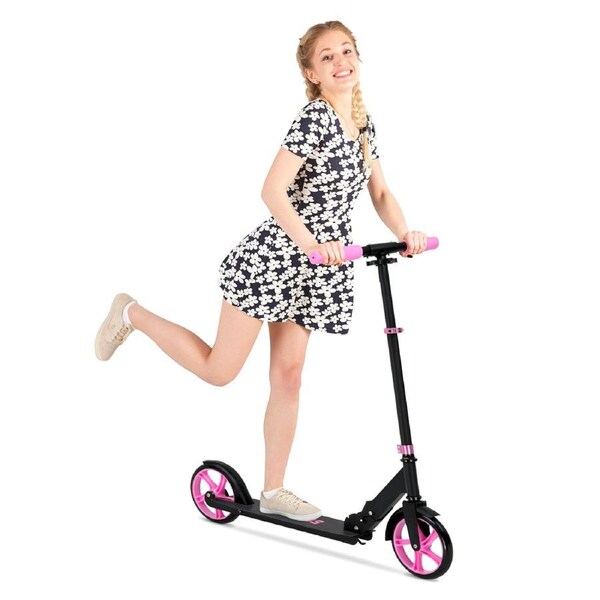 Advwin Kick Scooter Folding Kick Scooter 3 Adjustable Height Pink & Black