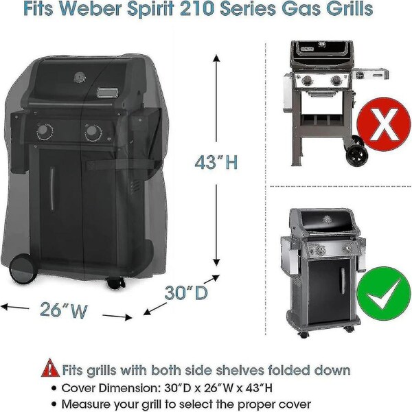 52 Inch Grill Cover For Weber Spirit 200 And 300 Series, Bbq Grill Cover For Outdoor Grill, Heavy Duty Waterproof Bbq Cover, Fade Resistant Barbecue