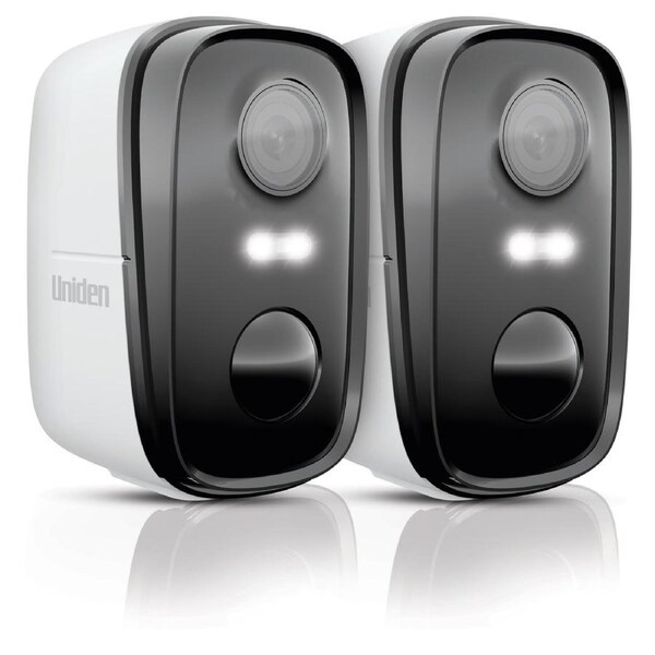 Uniden App Cam SOLO X2K - 100% Wirefree 2K Super HD Spotlight Camera in 1 – Twin Pack