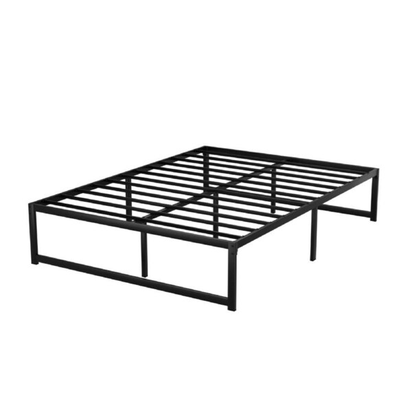 Bed Frame Double Size Metal Mattress Base Platform Foundation Black 192x139 cm