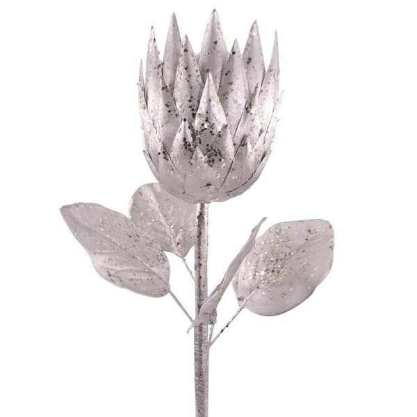 Silver Protea Flower Christmas Tree Pick