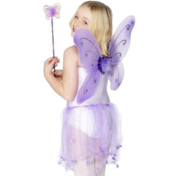 Purple Butterfly Wings and Wand Set