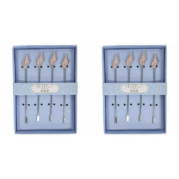2x LVD Cocktail Pick 4pc Shell Home Kitchen Serveware/Tableware 14.5x10.5cm