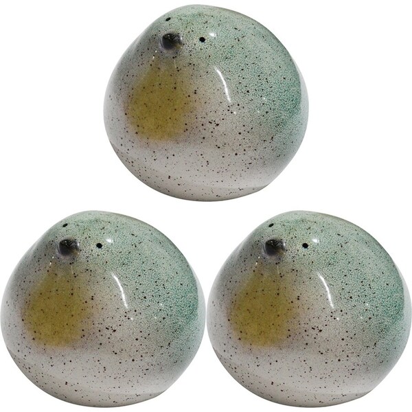 3x LVD Ceramic Birdie Ornament Medium Decorative Tabletop Statue Home Decor Sky