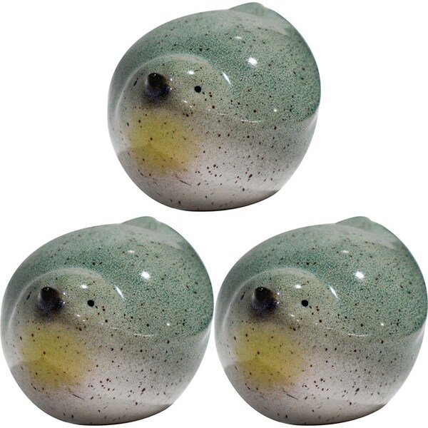 3x LVD Ceramic Birdie Ornament Small Decorative Tabletop Statue Home Decor Sky