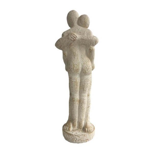 Willow & Silk Cement 28cm Hugging Couple Statue On Base Ornament