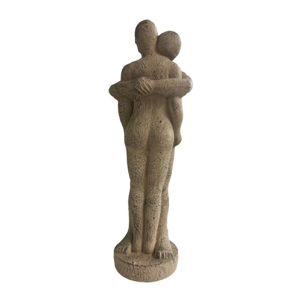 Willow & Silk Cement 36cm Hugging Couple Statue On Base Ornament