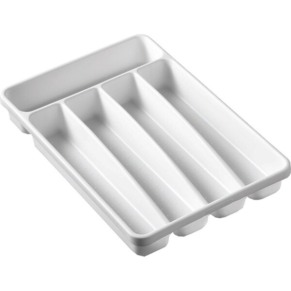 Madesmart Small Basic 5 Compartment Cutlery Tray Organiser White Rectangle