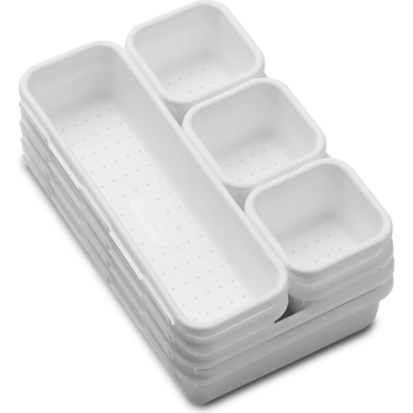 8pc Madesmart Small Bin Multi-Pack Home/Kitchen Organiser White Rectangle
