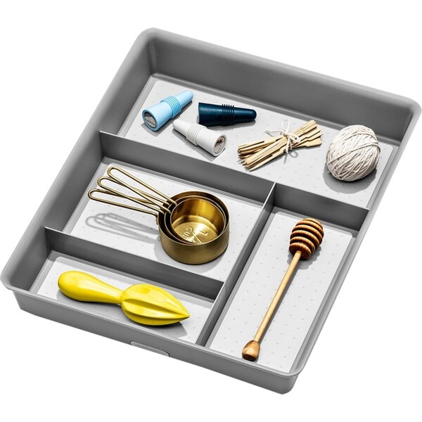 Madesmart Junk Drawer Home/Kitchen Organiser Rectangle 37x30cm Soft Grey
