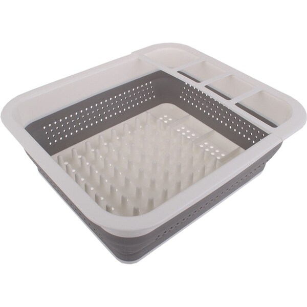 Madesmart Small Collapsible Dish Rack Drainer Kitchen Organiser 37x32cm WHT