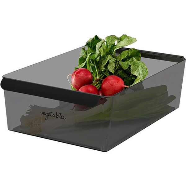 Madesmart Wide Deep Bin Home/Kitchen Pantry Organiser 40x5cm Rect Carbon