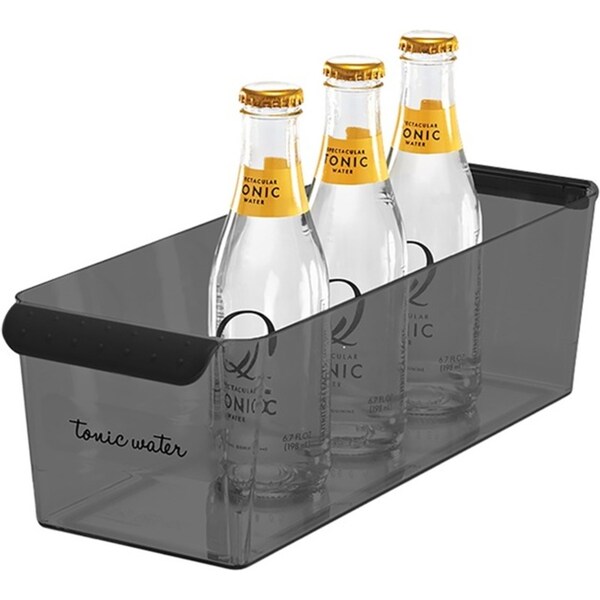 Madesmart Narrow Deep Bin Kitchen Fridge Organiser Rectangle 36x13cm Carbon