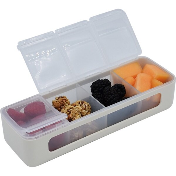 Melii Luxe 4 Compartment Snackle Box Food Safe Storage Snack Container Ivory