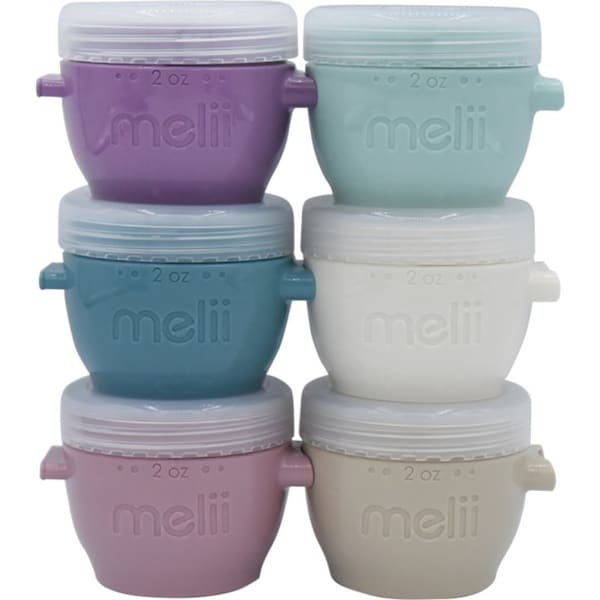 6pc Melii Luxe Snap & Go Pods Snack Food Container w/ Snap-on Lids 20z/60ml