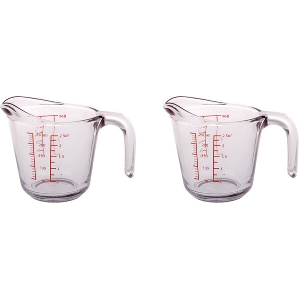 2x Kitchen Classics Glass Measure Jug 1 Cup/250ml Kitchen Cookware Accesories