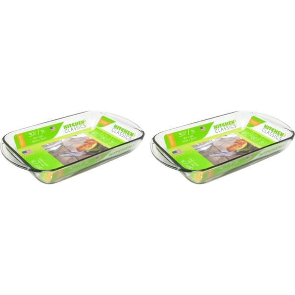 2x Kitchen Classics Baking Dish 3L Kitchen Cookware/Bakeware Accessory 22x33cm