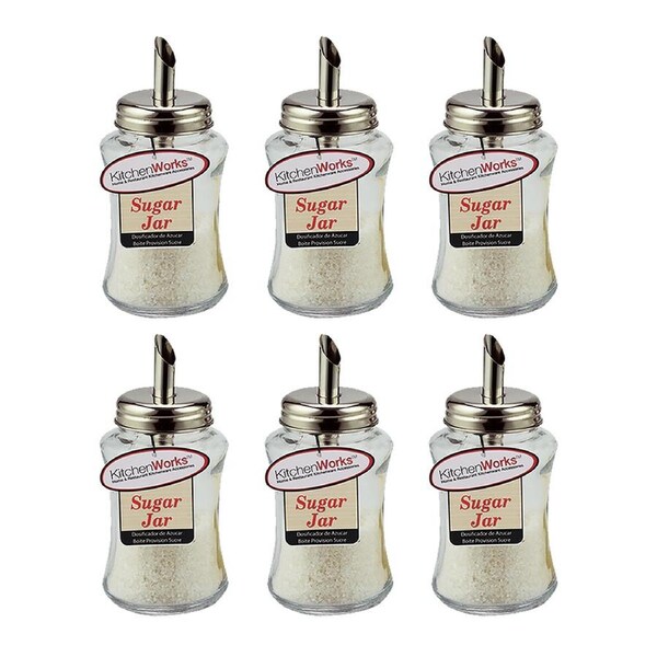 6x Kitchenworks Sugar Dispenser/Storage w/ Flip-Top Lid Kitchen Table Accessory
