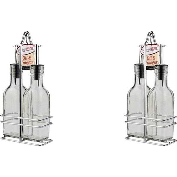 2x Kitchenworks Oil & Vinegar Set Bottle Kitchen Tabletop Accessories 250ml