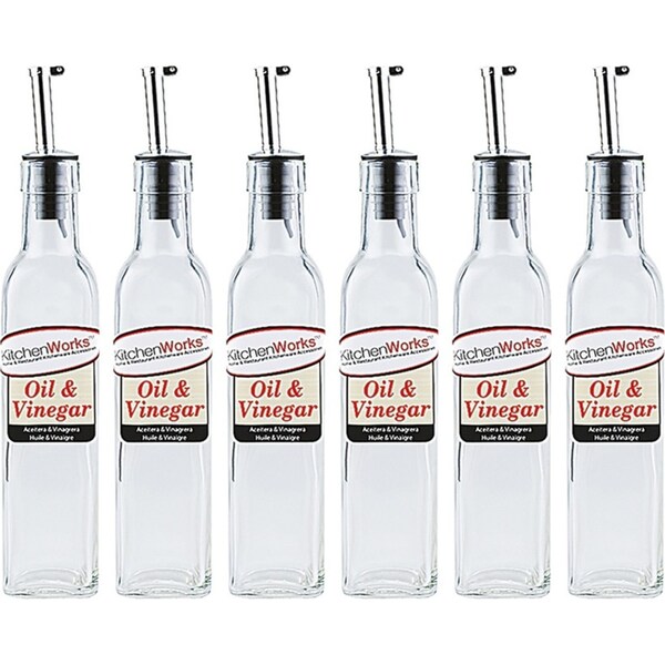6x Kitchenworks Medium Oil/Vinegar Bottle Kitchen Tabletop Accessories 250ml