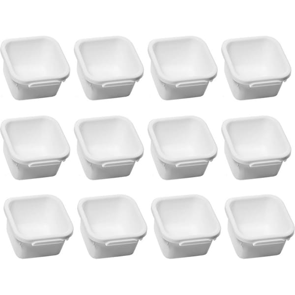 12x Madesmart Small Square Interlocking Bin Home/Kitchen Organiser 8x5cm WHT
