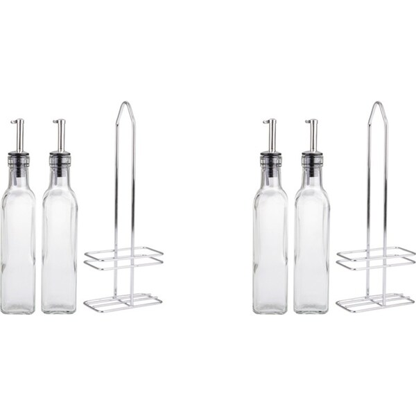 2x Kitchenworks Glass Oil & Vinegar Container Set Kitchen Accessories 270ml