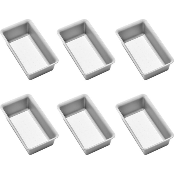 6x Madesmart Mini Bin Home/Kitchen Accessories Organiser 17x10cm Soft Grey RECT