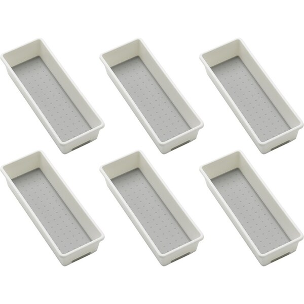 6x Madesmart Small Bin Storage Home/Kitchen Organisers 32x10cm White Rectangle