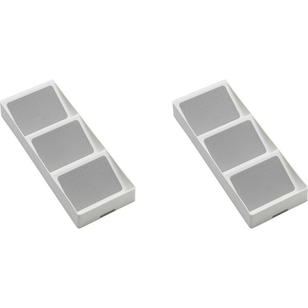 2x Madesmart Spice Drawer 3-Tier Non-slip Base Kitchen Organiser/Storage White