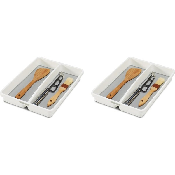 2x Madesmart Mini Utensil Tray Kitchen Utensils/Tools Organiser 32x23cm White