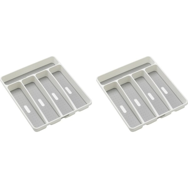 2x Madesmart 5 Compartment Cutlery Tray kitchen Accessory Organiser 33x29cm WHT