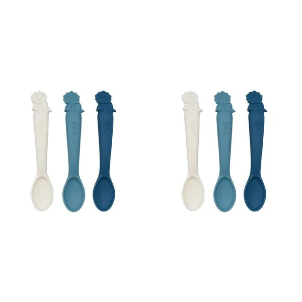 6pc Melii Luxe Silicone Baby/Infant Food Feeding Cutlery Spoons Dinosaur