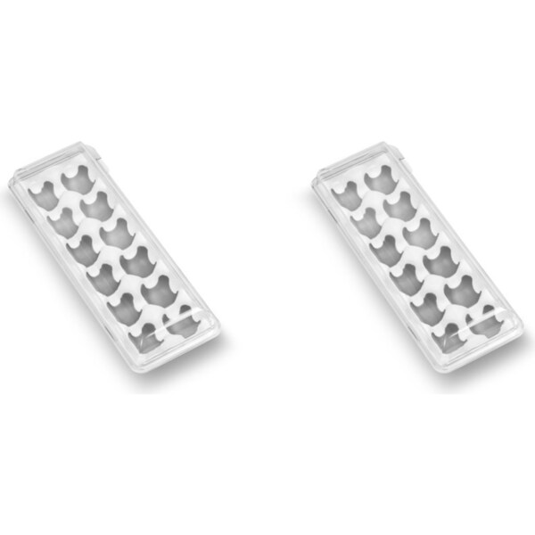 2x Madesmart Egg Holder W/ Snap-On Lid Kitchen Organiser Rectangle 34x13cm Grey