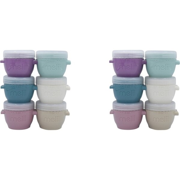 12pc Melii Luxe Snap & Go Pods Snack Food Container w/ Snap-on Lids 20z/60ml