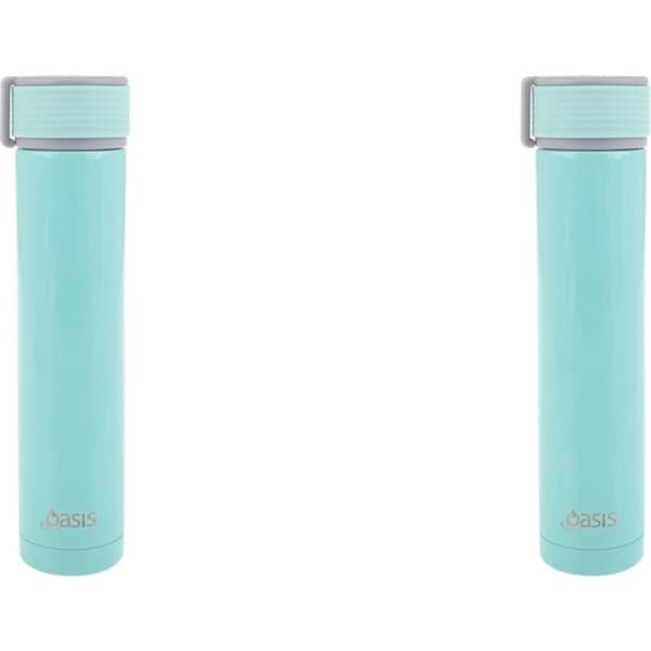 2x Oasis Skinny Mini Pastel S/Steel Double Wall Drink Bottle 250ml Assorted