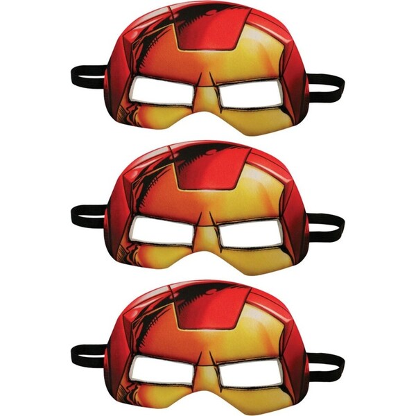 3x Marvel Avengers Iron Man Plush Eye Mask Superhero Halloween Kids/Boys Costume