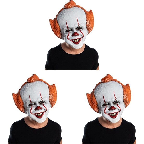 3x Stephen King It Pennywise Horror Clown Vacuform Mask Halloween Men Costume