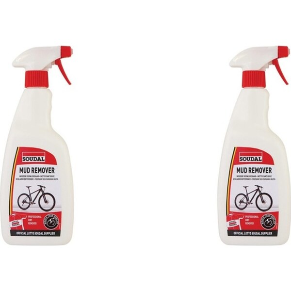 2x Soudal Bike/Bicycle Tyre/Saddle Mud/Dirt Remover Cleaning Spray Bottle 1L