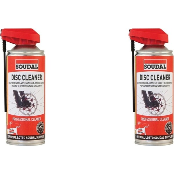 2x Soudal Bike/Bicycle Disc Brake Cleaner/Degreaser Dirt Remover Spray Can 400ml