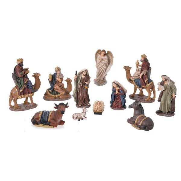 11pc Gibson Gifts Large Nativity Set Home/Living Room Ornament Decor Gold