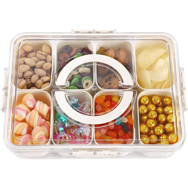 Snack Box 8 Compartment with Airtight Lid & Handle