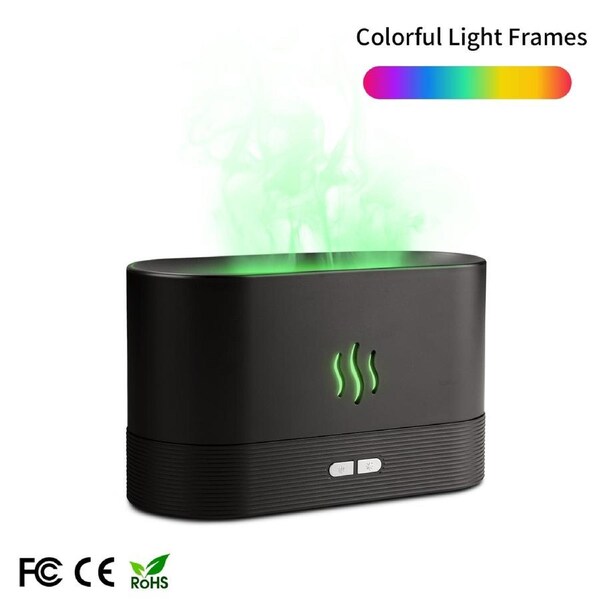 ACA Aromatherapy Diffuser 7 Colours LED Light Ultrasonic Oil Humidifier Air Purifier Black 180ml Halloween Christmas Gift