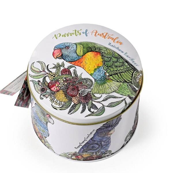 Banksia Red Parrots Of Australia Tin - Chocolate Fruit & Nut Mix 200g