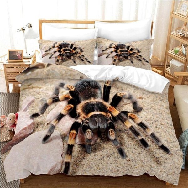 3D Spider Design Soft Quilt Duvet Doona Cover Set Super King