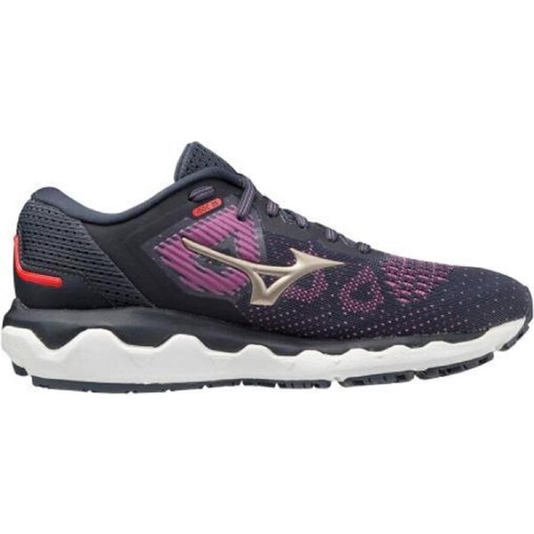Mizuno Womens Wave Horizon 5 Running Athletic Shoes Sneakers - Black/Purple US 7.5