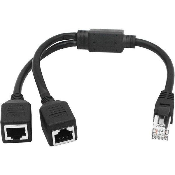 Ethernet Network Splitter, 1 Male To 2 Female Y Adapter Cable, Ethernet Extension Plug