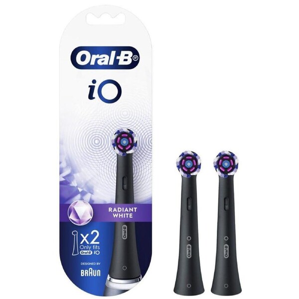 Oral-B iO Radiant White Replacement Brush Heads 2 Pack - Black